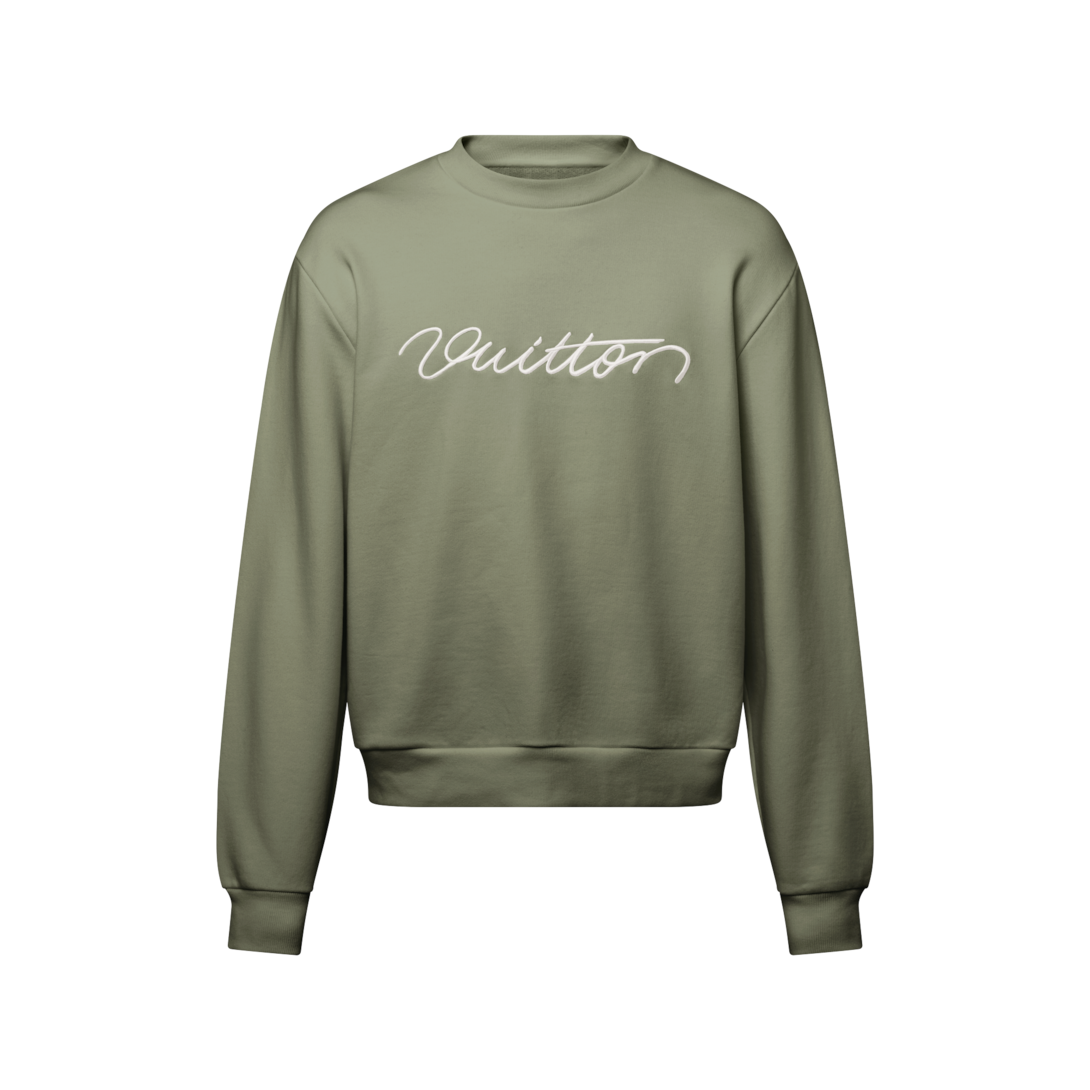 【美品】VUITTON リラックスセーター 2024 アイボリー エンボスロゴ Embroidered Signature Crewneck - Ready-to-Wear | LOUIS VUITTON